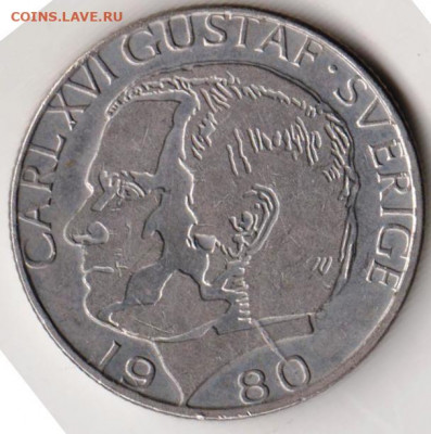 Швеция 1 крона 1980 г. до 24.00 23.04. 20 г. - 007