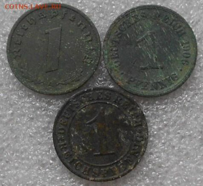 1 пфенинг, 3шт. 1906, 31, 38гг. До 19.04.2020г. - Изображение 5050