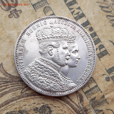Германия Пруссия 1 талер 1861 г. UNC PL с 200 р. до 19.04 - 20200417_121437