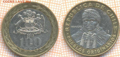 Чили 100 песо 2013 г., до 24.04.2020 г. 22.00 по Москве - Чили 100 песо 2013 672