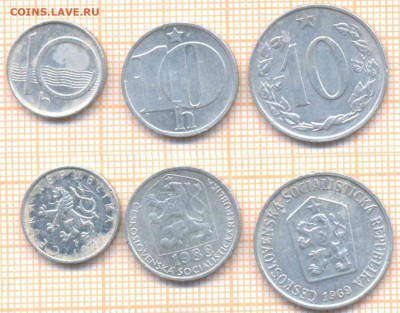 Чехия 10 г 1969,88,97 г., до  25.04.2020 г. 22.00 по Москве - Чехия 10 геллеров 3шт 695