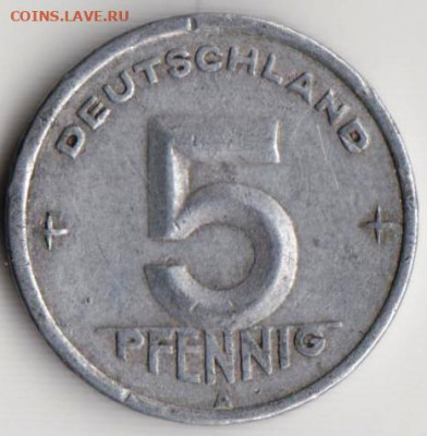 ГДР 5 пфеннигов  1948 г. А до 24.00 25.04. 20 г. - 061