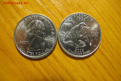 США 25 центов 2008 "Аляска", двор D, из ролла - по 40 р. - Аляска.JPG