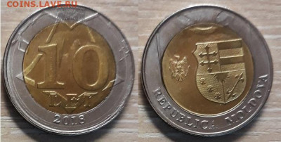 Молдавия 10 лей 2018 Биметалл 25.04.20   22.00 - Молдавия 10 лей 2018