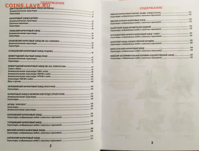 Каталог советского фарфора, фикс - содержание