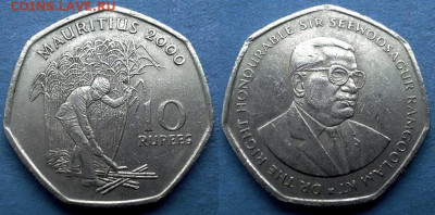 Маврикий - 10 рупий 2000 года (не магнетик) до 27.04 - Маврикий 10 рупий, 2000