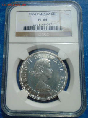 Канада 1 доллар, 1964 100 лет Шарлоттауну и Квебеку NGC PL64 - DSC03629.JPG