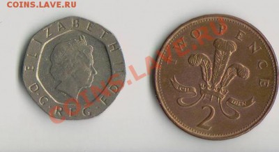 Помогите оценить 2 пенса 2003 ,20 пенсов 2001 - монеты 001