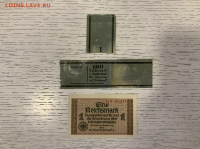 Германия 1 рейхсмарка UNC и упаковка для пачки до 27.04 - 67E75536-37B4-4935-882D-67F868ECCA2A