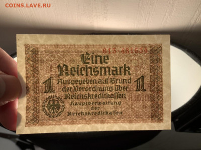 Германия 1 рейхсмарка UNC и упаковка для пачки до 27.04 - 9209AD70-FCD1-4701-986D-2025D8A95446