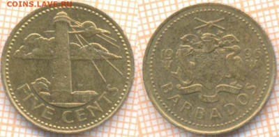 Барбадос 5 центов 1996 г., до 26.04.2020 г. 22.00 по Москве - Барбадос 5 центов 1996 709