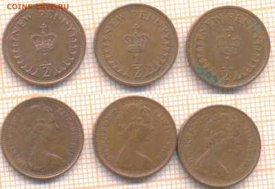 Великобритания полпенни 1975,76,77 г., до 27.04.2020 г. 22. - Великобритания полпенни 3 шт 716