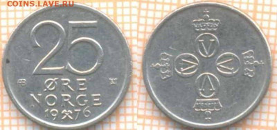 Норвегия 25 эре 1976 г., до 28.04.2020 г. 22.00 по Москве - Норвегия 25 эре 1976 719