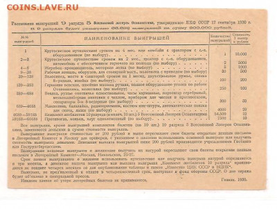 лотерея ОСОАВИАХИМА 1 рубль.1930.   30.04 - 111 020