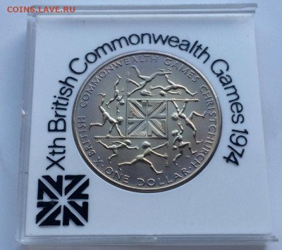 Крона Шайба Новая Зеландия 1$ доллар 1974 X Британские Игры - krona_shajba_novaja_zelandija_1_dollar_1974_x_britanskie_igry_sodruzhestva_pamjatnaja_korobka