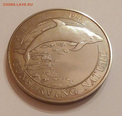 Крона Шайба Фолклендские острова 50 пенсов 1998 Дельфин - krona_shajba_folklendskie_ostrova_50_pensov_1998_delfin_wwf_sokhranim_prirodu_folklendy_fauna