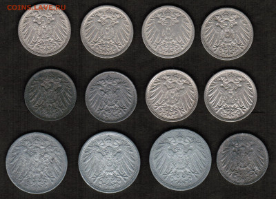 Монеты Германской империи - 12 штук (1900-1921 год) - CCI24042020_00001