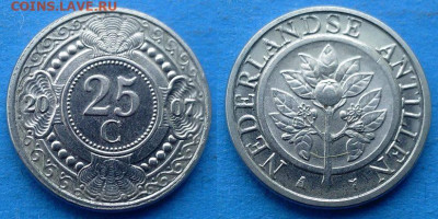 Нид. Антильские острова - 25 центов 2007 года до 30.04 - Нидерландские Антильские острова 25 центов, 2007