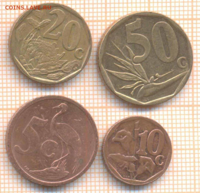 ЮАР 4 монеты, до 30.04.2020 г. 22.00 по Москве - ЮАР 4 монеты 736