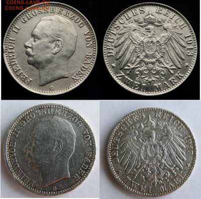 2 марки 1913 Баден. Определение подлинности и оценка - Баден_2марки1913