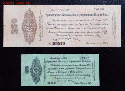 2 боны Колчака 250 + 50 руб. 1919 на юбилейку. - IMG_20200426_131522