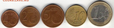 Евро и евроценты Греции 5 монет - грец2