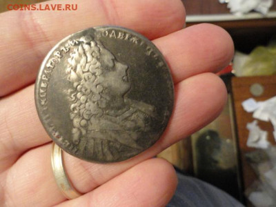 Рубль 1728 Петр II серебро, с подвеса, качественный ремонт - DSC05945.JPG