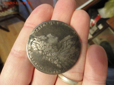 Рубль 1728 Петр II серебро, с подвеса, качественный ремонт - DSC05944.JPG
