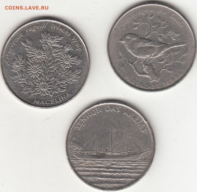3 шт 50 Эскудо 1994 Лагуна, Корабль и птица с 200 р до 07.05 - 3