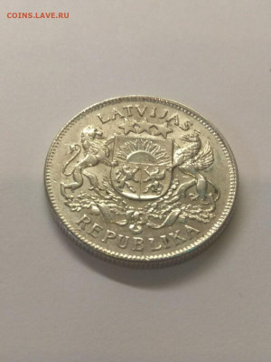Латвия. 1924. 2 лата. Ag 835. XF до 07.05 в 16.00 - 1190729594