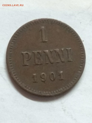 РИ. Финляндия. 1901. 1 пенни. XF до 07.05. в 16.00 - 716252394