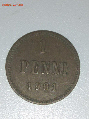 РИ. Финляндия. 1901. 1 пенни. XF до 07.05. в 16.00 - 1415917897