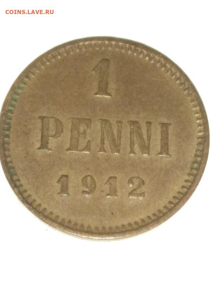 РИ. Финляндия. 1912. 1 пенни. XF до 07.05. в 16.00 - 758436772