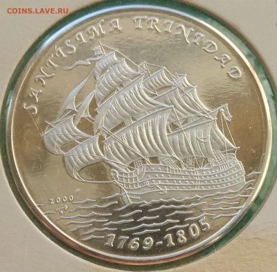 Куба. 2000. 10 песо.Парусник Сантисима.Ag999 до 11.05в 16.00 - 882170389