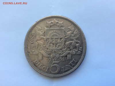 5 Лат. 1931 г.  Серебро - 86B51C0D-11B9-49E1-B254-51F2BF6F661B