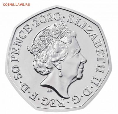 50 пенсов Великобритания 2020 Мегалозавр Буклет до 12.05 - 2
