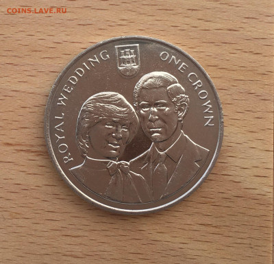 Крона Шайба Гибралтар 1 крона 1981 Свадьба Чарльза и Дианы - IMG_1284.JPG