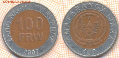 Руанда 100 франков 2007 г., до 13.05.2020 г. 22.00 по Москве - Руанда 100 франков 2007 843