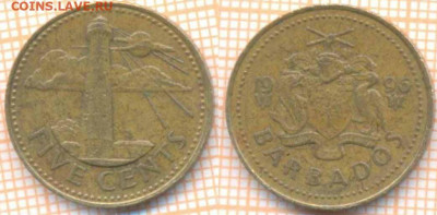 Барбадос 5 центов 1996 г., до 13.05.2020 г. 22.00 по Москве - Барбадос 5 центов 1996 724