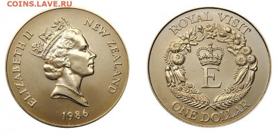 Крона Шайба Новая Зеландия 1$ доллар 1986 Королевский визит - krona_shajba_novaja_zelandija_1_dollar_1986_korolevskij_vizit