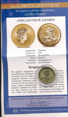 Австралия 1$ доллар 2008 Плащеносная ящерица Животные Фауна - avstralija_1_dollar_2008_plashchenosnaja_jashcherica_zhivotnye_fauna (2)