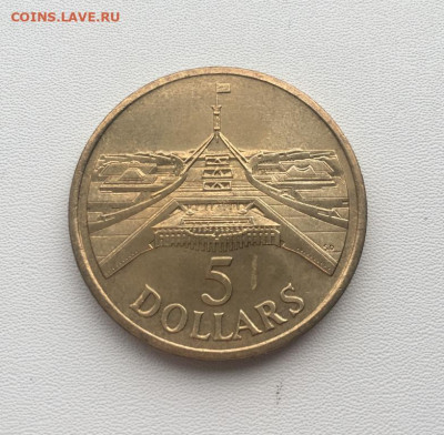 Крона Шайба Австралия 5$ долларов 1988 Здание парламента - krona_shajba_avstralija_5_dollarov_1988_zdanie_parlamenta