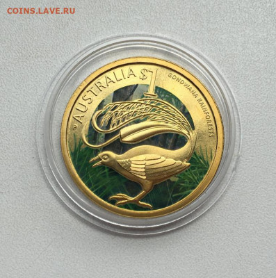 Австралия 1$ доллар 2011 Лирохвост Птица-Лира фауна - avstralija_1_dollar_2011_lirokhvost_ptica_lira_tropicheskie_lesa_gondvany_zhivotnye_fauna_ptica_emal