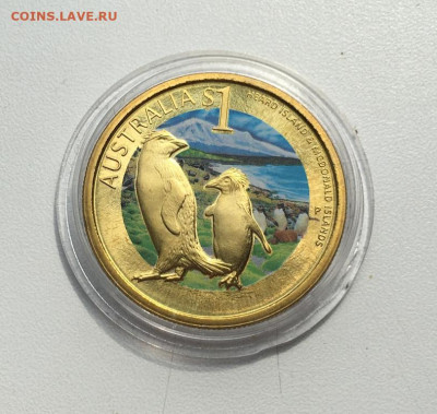 Австралия 1$ доллар 2010 Королевский Пингвин Остров Херд - avstralija_1_dollar_2010_korolevskij_pingvin_ostrov_kherd_i_ostrova_makdonald_zhivotnye_ptica_fauna