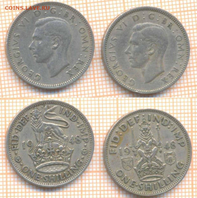 Великобритания 1 шиллинг 1948 г. 2 типа, до 14.05.2020 г. 22 - Великобритания шиллинг 1948 852