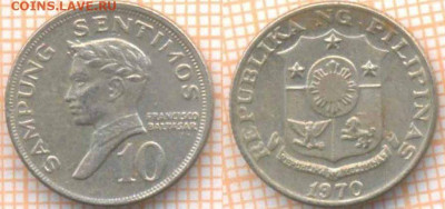Филиппины 10 сентимо 1970 г., до 16.05.2020 г. 22.00 по Моск - Филиппины 10 сентимо 1970 869