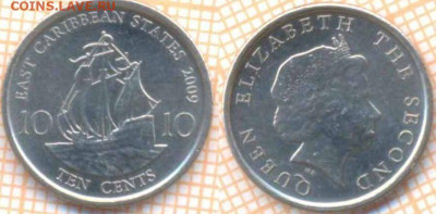 Восточные Карибы 10 центов 2009 г., до 16.05.2020 г. 22.00 п - Восточные Карибы 10 центов 2009 880