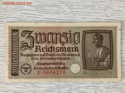 Германия 20 рейхсмарок 1939 года до 15.05 в 22:00 - 3EA59977-837A-4891-89A4-0F2893E7830A