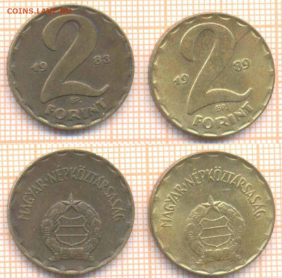 Венгрия 2 форинта 1983,1989 г., до 17.05.2020 г. 22.00 по Мо - Венгрия 2 форинта 1983 89 886