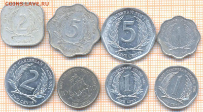 Восточные Карибы 8 монет, до 18.05.2020 г. 22.00 по Москве - Восточные Карибы 8 монет 895